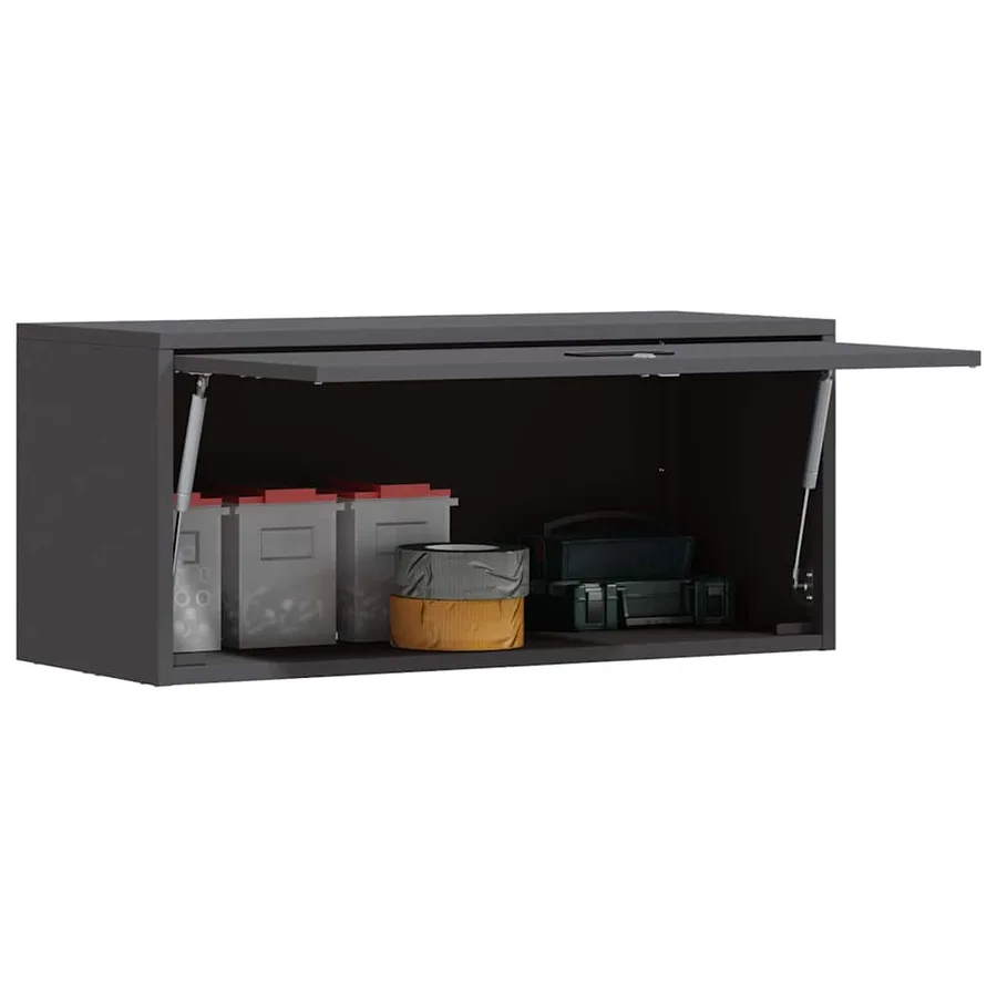 Armoire murale pour garage Noir 80 x 33 x 35 cm - 3