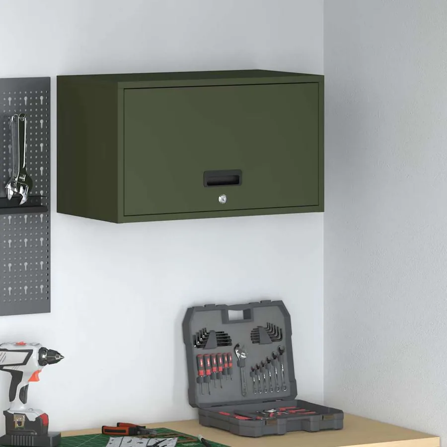 Armoire murale pour garage Vert olive 60 x 33 x 35 cm