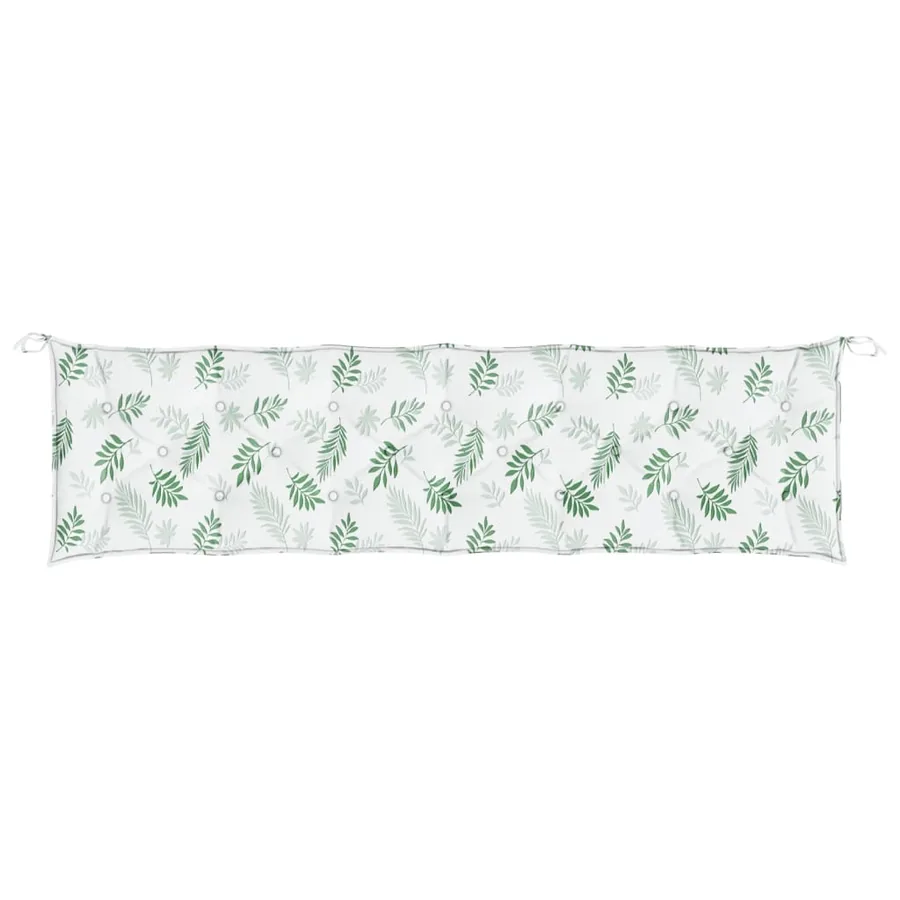 Coussin de banc de jardin motif de feuilles 200x50x7 cm tissu - 4