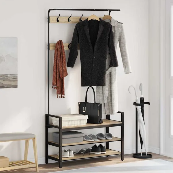 Porte-manteau Chêne Sonoma 95 x 34 x 184 cm Bois d'ingénierie