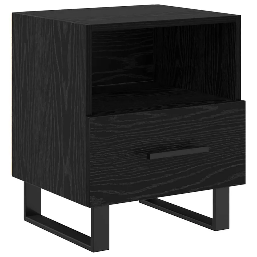 Cabinet de chevet avec tiroir Chêne noir 40 x 35 x 47,5 cm - 2