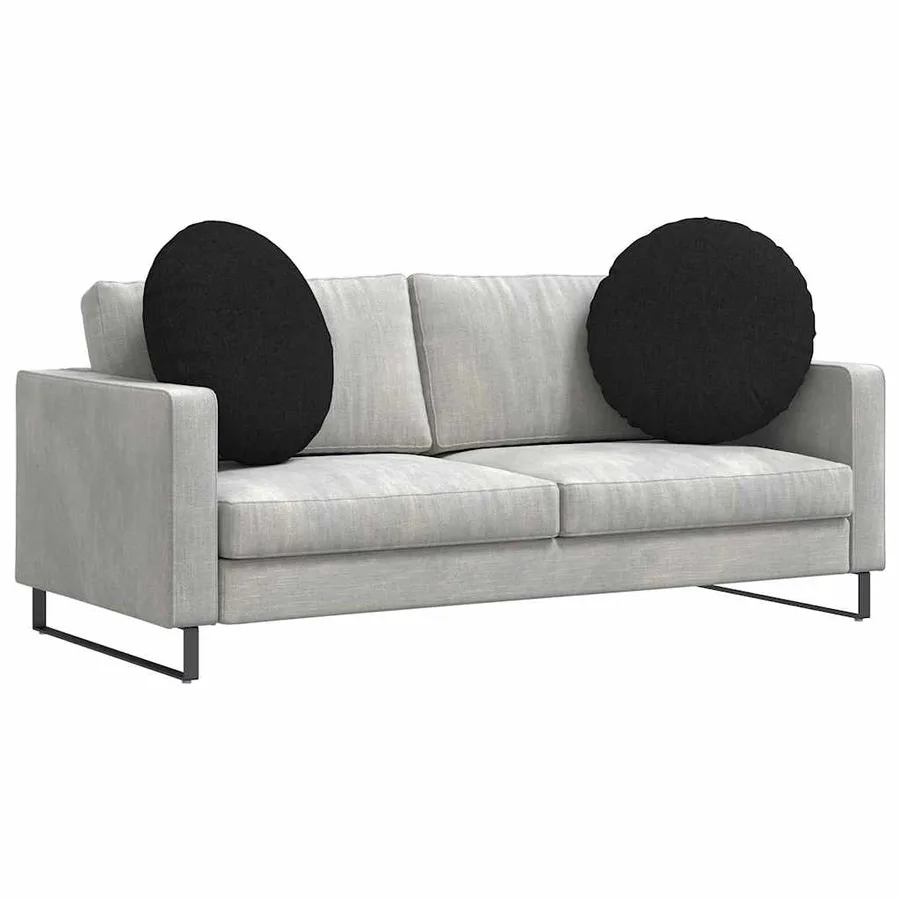 Coussins de siège 2 pcs Noir Ø80 x 29 cm tissu - 3