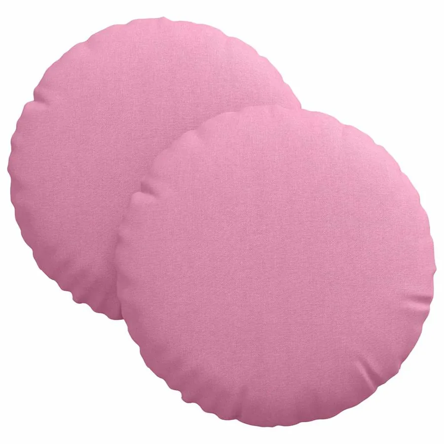 Coussins de siège 2 pcs Rose Ø30 x 13 cm tissu - 2