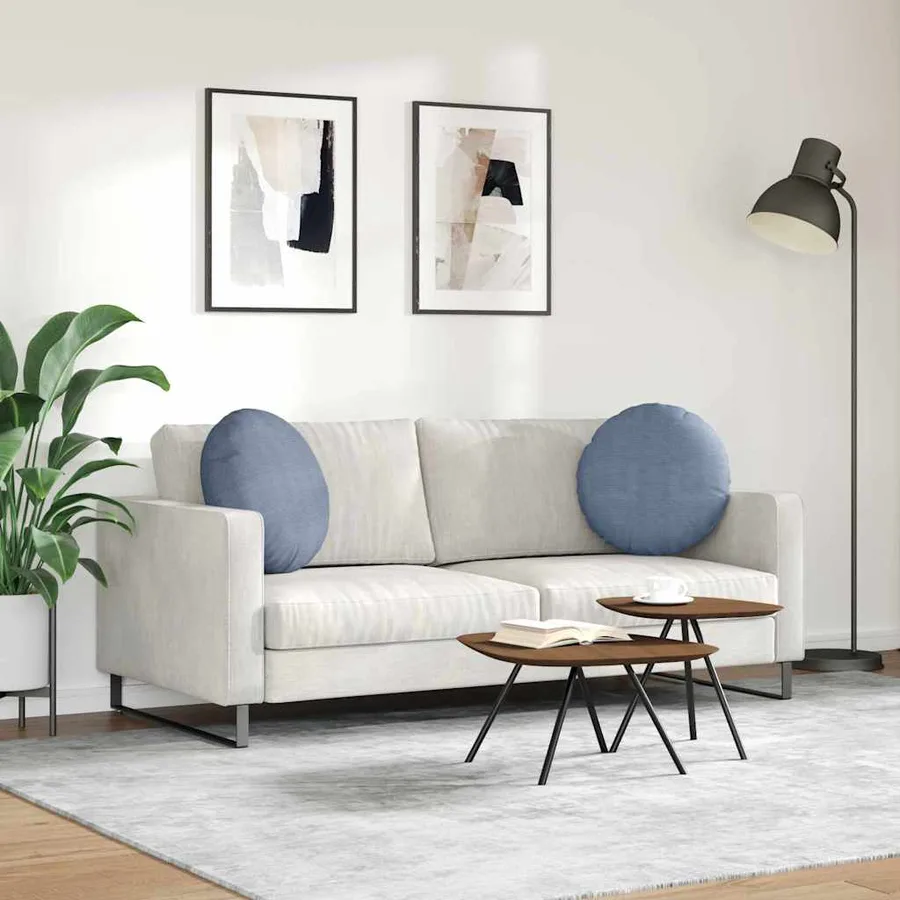 Coussins de siège 2 pcs Bleu Ø50 x 19 cm - 4