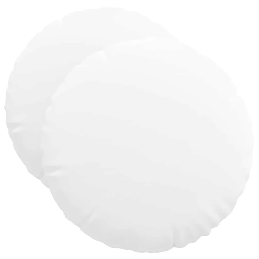 Coussins de siège 2 pcs Blanc Ø50 x 19 cm tissu - 2