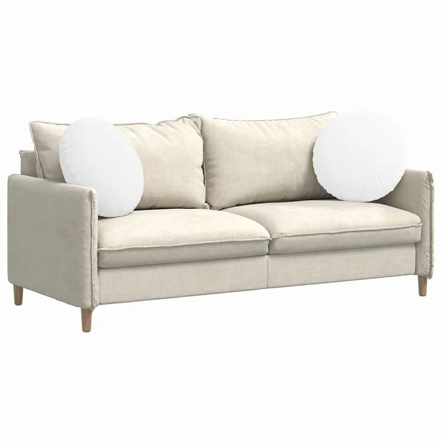 Coussins de siège 2 pcs Blanc Ø50 x 19 cm tissu - 3