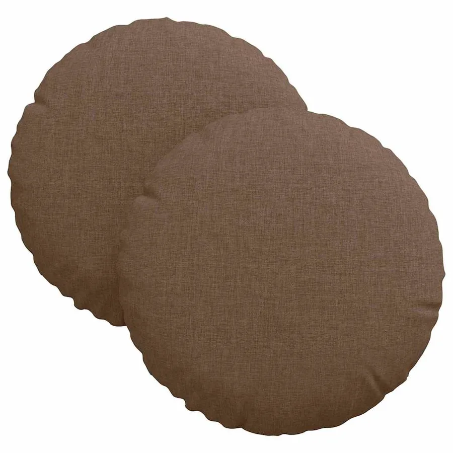 Coussins de siège 2 pcs Marron Ø30 x 13 cm tissu - 2