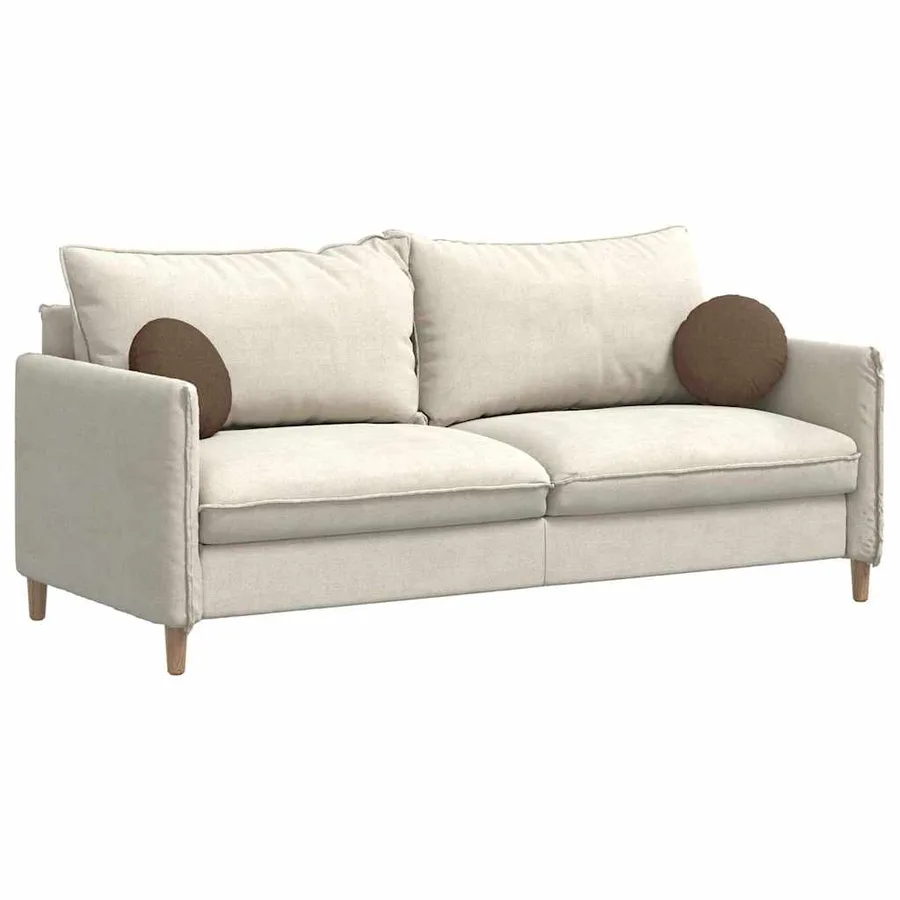 Coussins de siège 2 pcs Marron Ø30 x 13 cm tissu - 3
