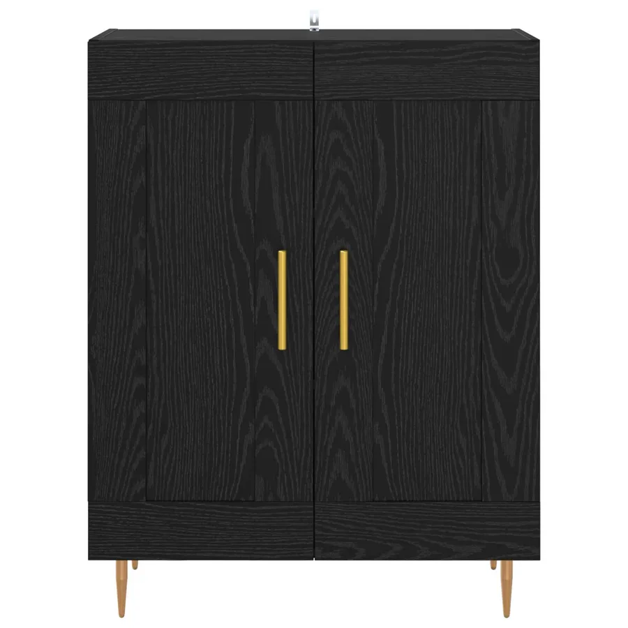Buffet Chêne noir 69,5 x 34 x 90 cm Bois d'ingénierie et fer - 6