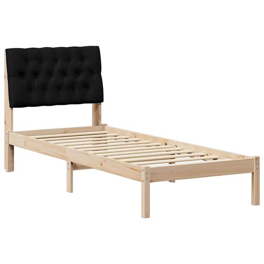 Cadre de lit avec tête de lit rembourrée Marron 75 x 190 cm - 2