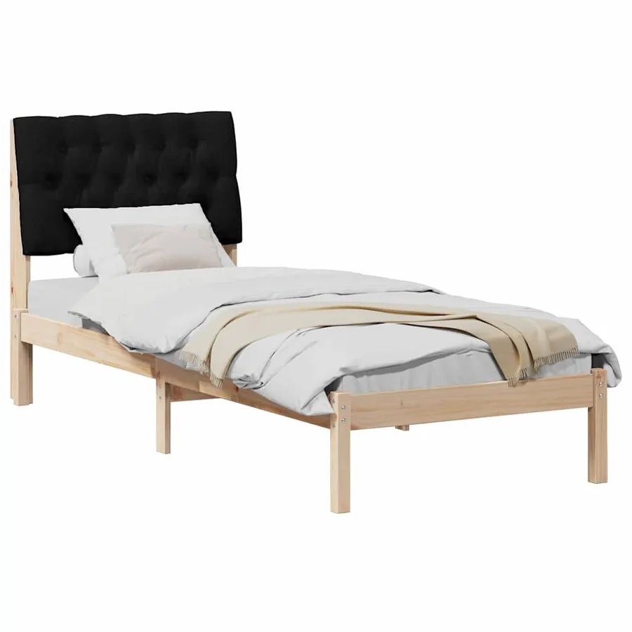 Cadre de lit avec tête de lit rembourrée Marron 75 x 190 cm - 3