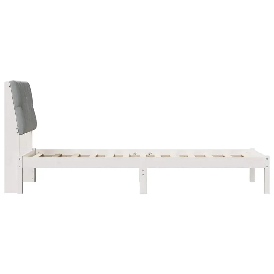 Cadre de lit avec tête de lit rembourrée Blanc 75 x 190 cm - 6