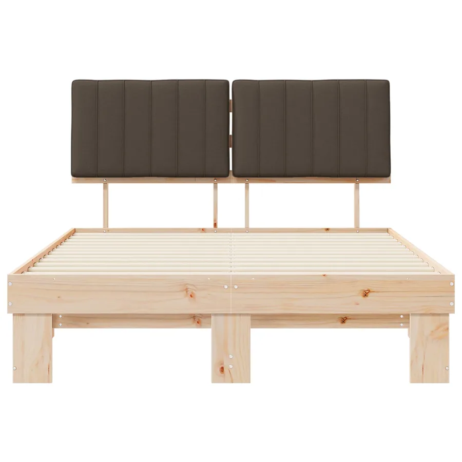 Cadre de lit avec tête de lit rembourrée Taupe 140 x 190 cm - 5