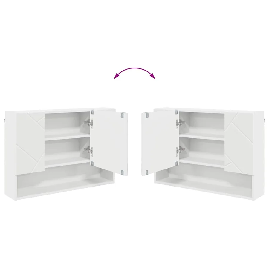 Ensemble de mobilier de salle de bain avec tiroir 5 pcs Blanc - 12