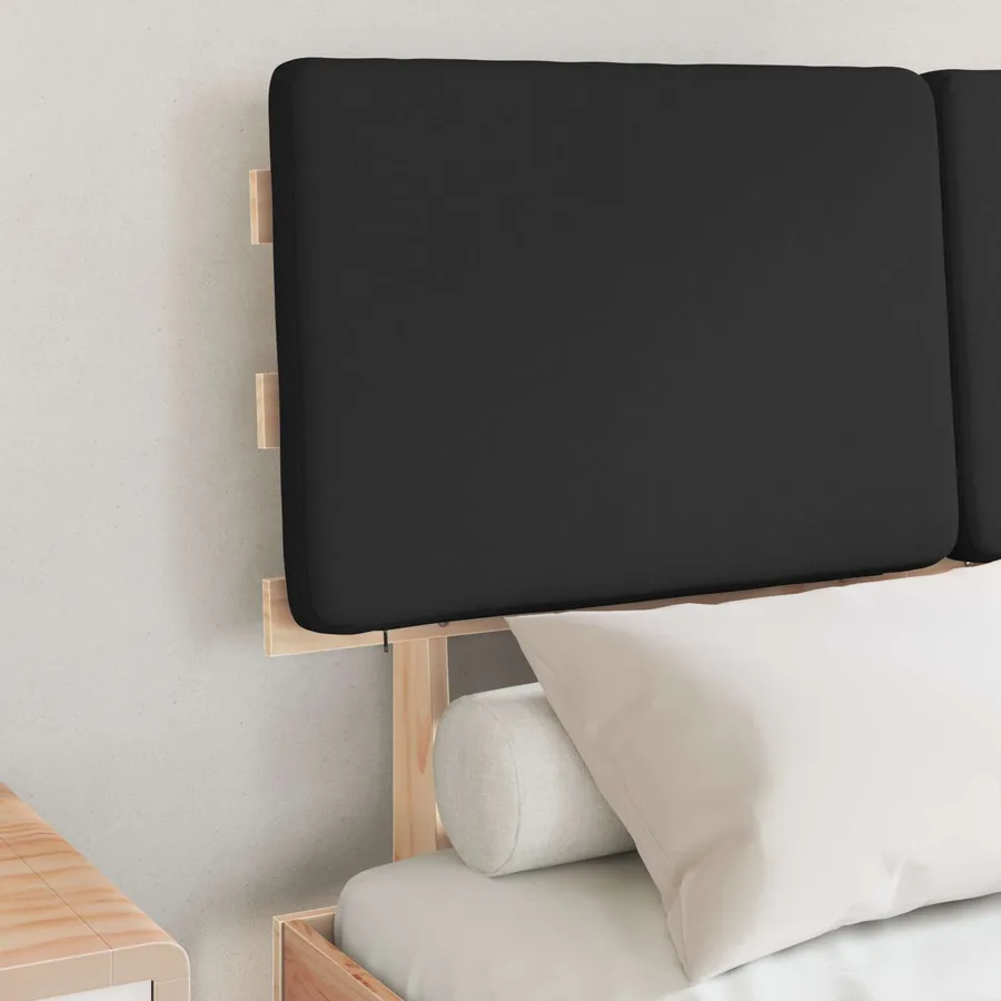 Cadre de lit avec tête de lit rembourrée Noir 120 x 200 cm - 3