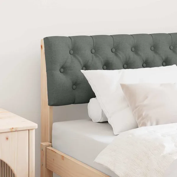 Tête de lit capitonnée Gris foncé 90 cm Pin massif