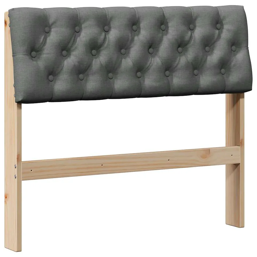 Tête de lit capitonnée Gris foncé 90 cm Pin massif - 2