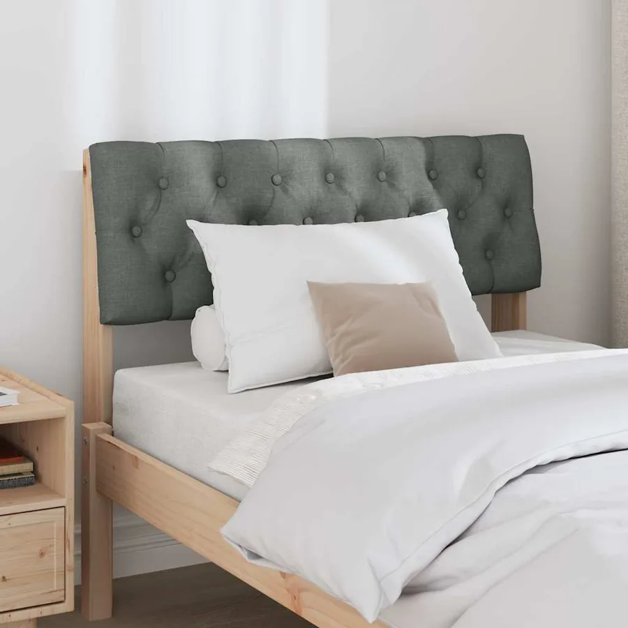 Tête de lit capitonnée Gris foncé 90 cm Pin massif - 3
