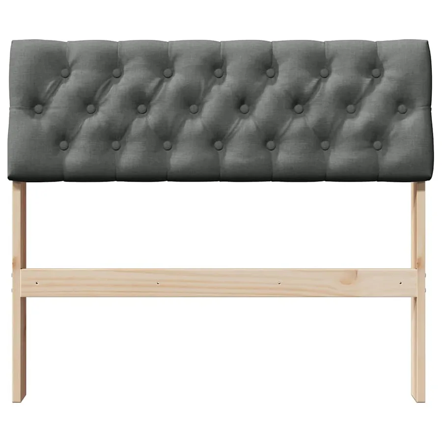 Tête de lit capitonnée Gris foncé 90 cm Pin massif - 4