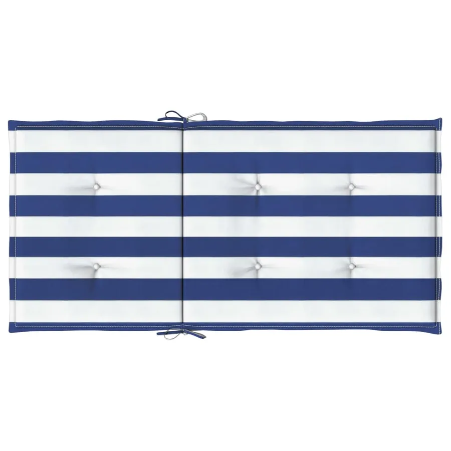 Coussins de chaise à dossier bas lot de 2 rayures bleu et blanc - 7