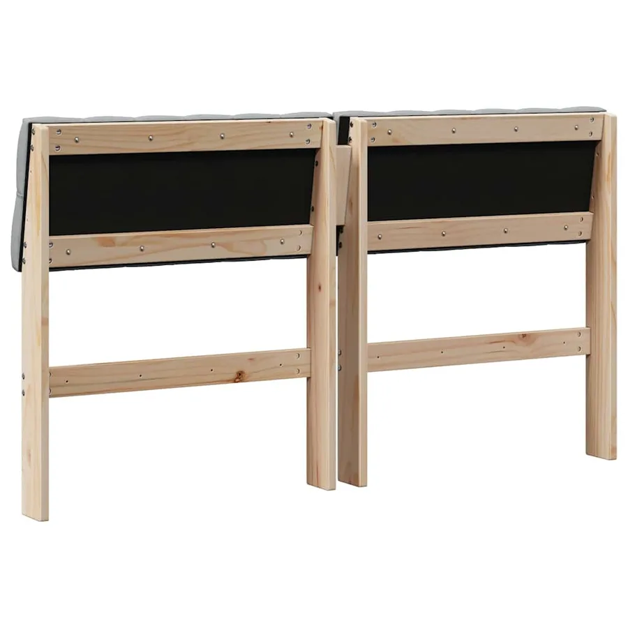 Tête de lit capitonnée Gris clair 140 cm Pin massif - 6