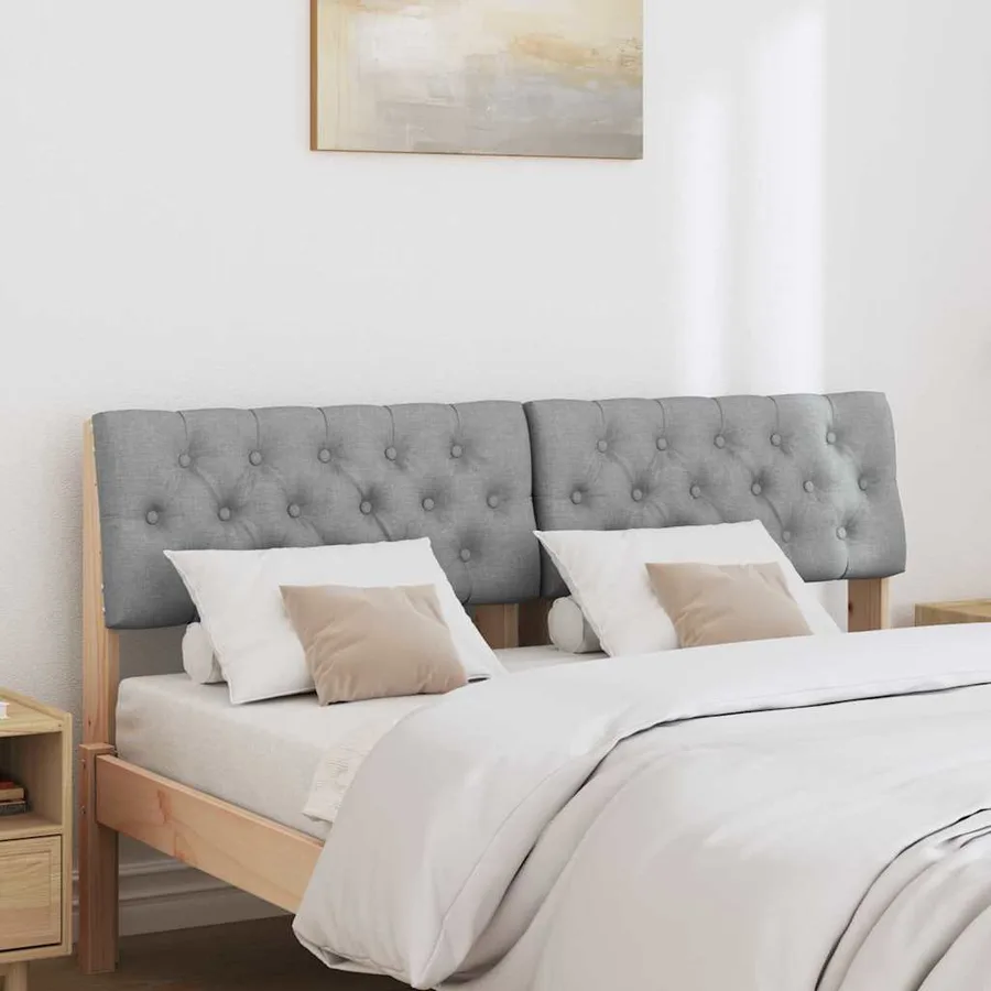 Tête de lit capitonnée Gris clair 150 cm Pin massif - 3
