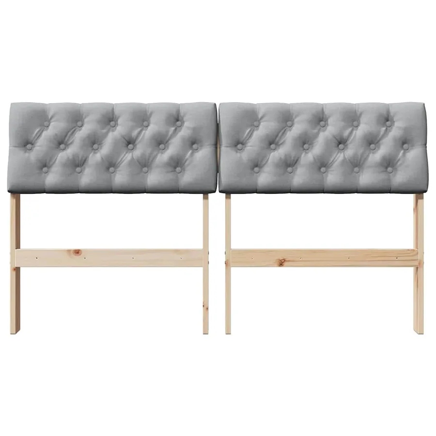 Tête de lit capitonnée Gris clair 150 cm Pin massif - 4