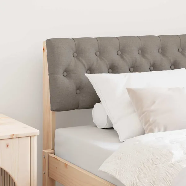 Tête de lit capitonnée Taupe 90 cm Pin massif