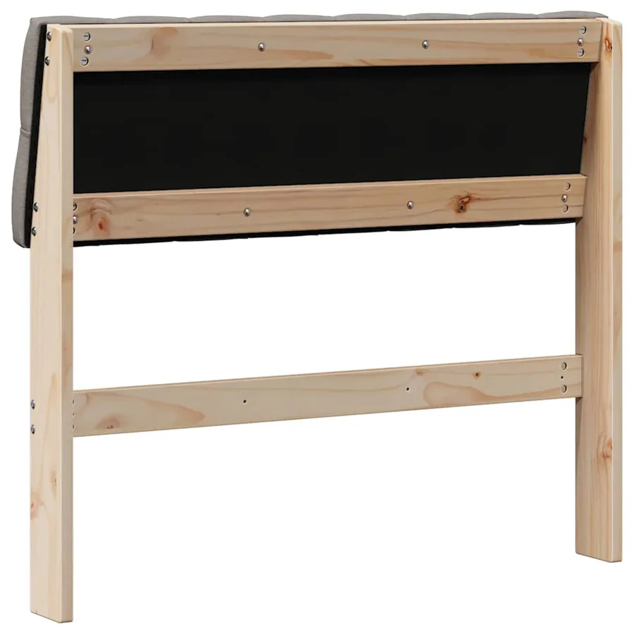 Tête de lit capitonnée Taupe 90 cm Pin massif - 6