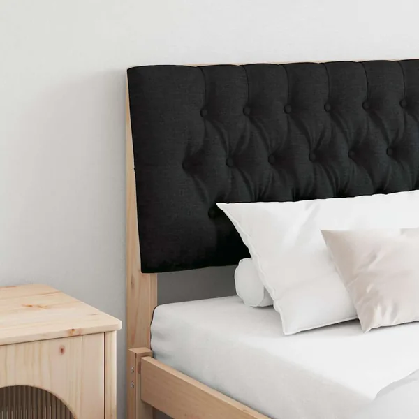 Tête de lit capitonnée Noir 200 cm Pin massif