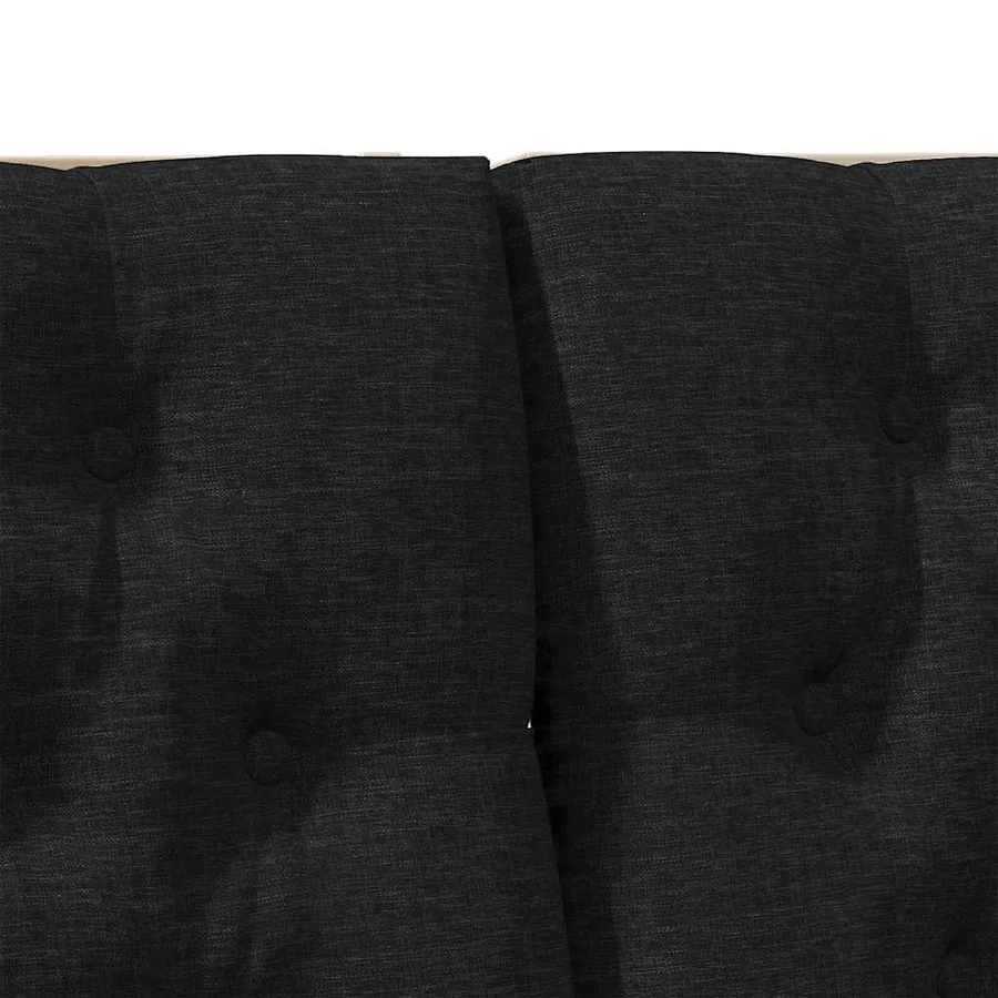 Tête de lit capitonnée Noir 200 cm Pin massif - 7