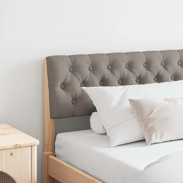 Tête de lit capitonnée Taupe 180 cm Pin massif