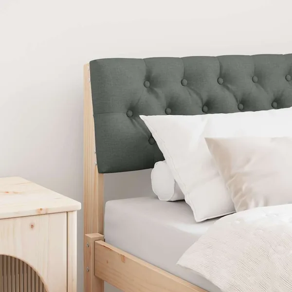 Tête de lit capitonnée Gris foncé 75 cm Pin massif