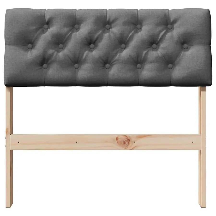 Tête de lit capitonnée Gris foncé 75 cm Pin massif - 4