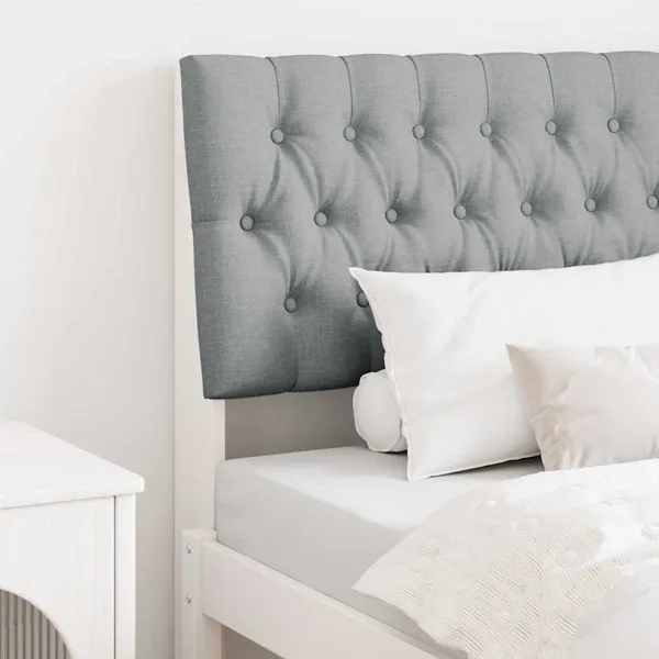 Tête de lit capitonnée Gris clair 90 cm Pin massif