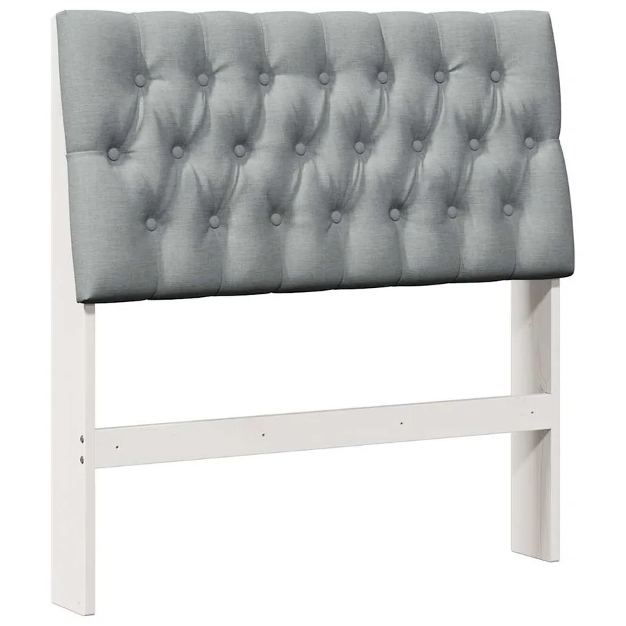 Tête de lit capitonnée Gris clair 90 cm Pin massif - 2