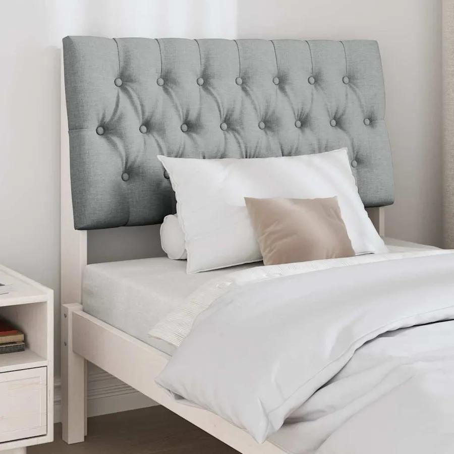 Tête de lit capitonnée Gris clair 90 cm Pin massif - 3