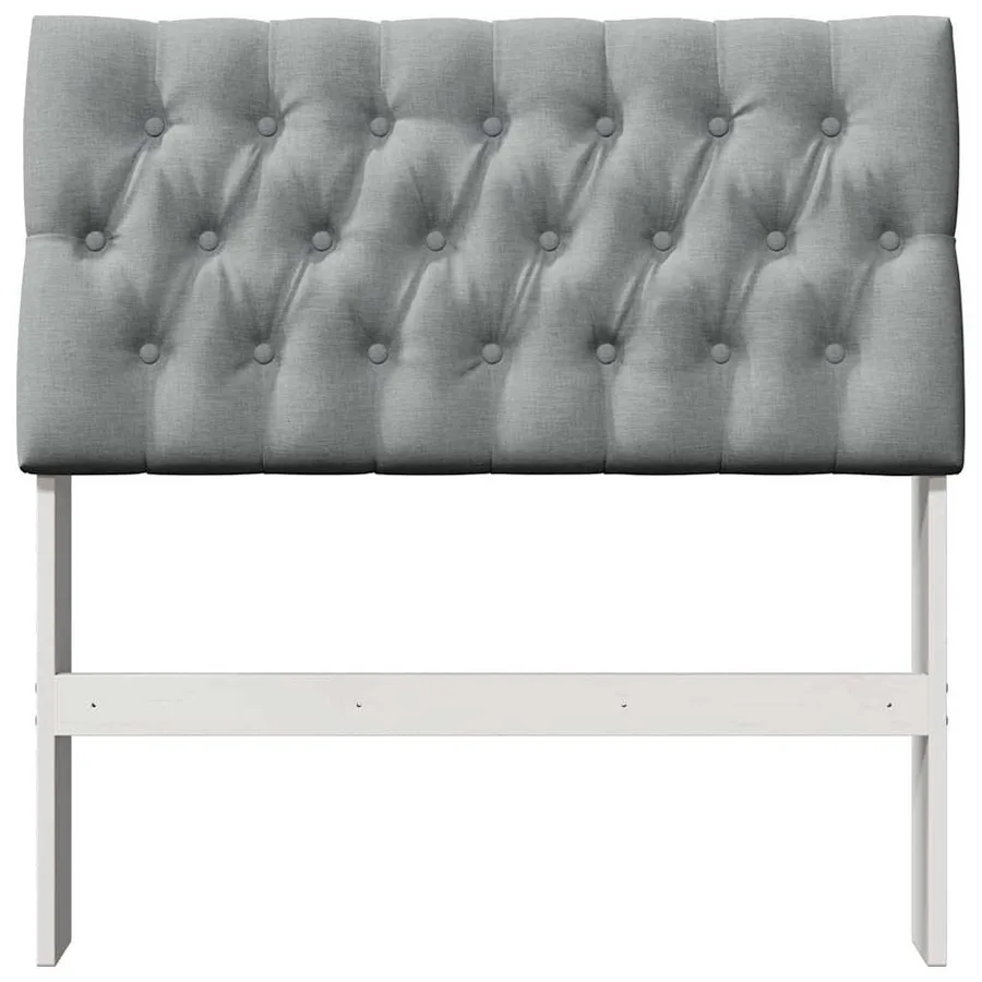 Tête de lit capitonnée Gris clair 90 cm Pin massif - 4
