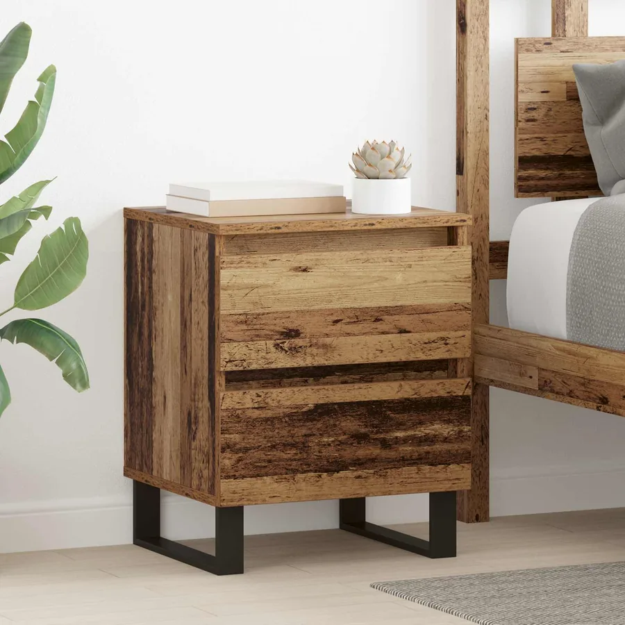 Cabinet de chevet Bois ancien 40 x 35 x 50 cm Bois d'ingénierie