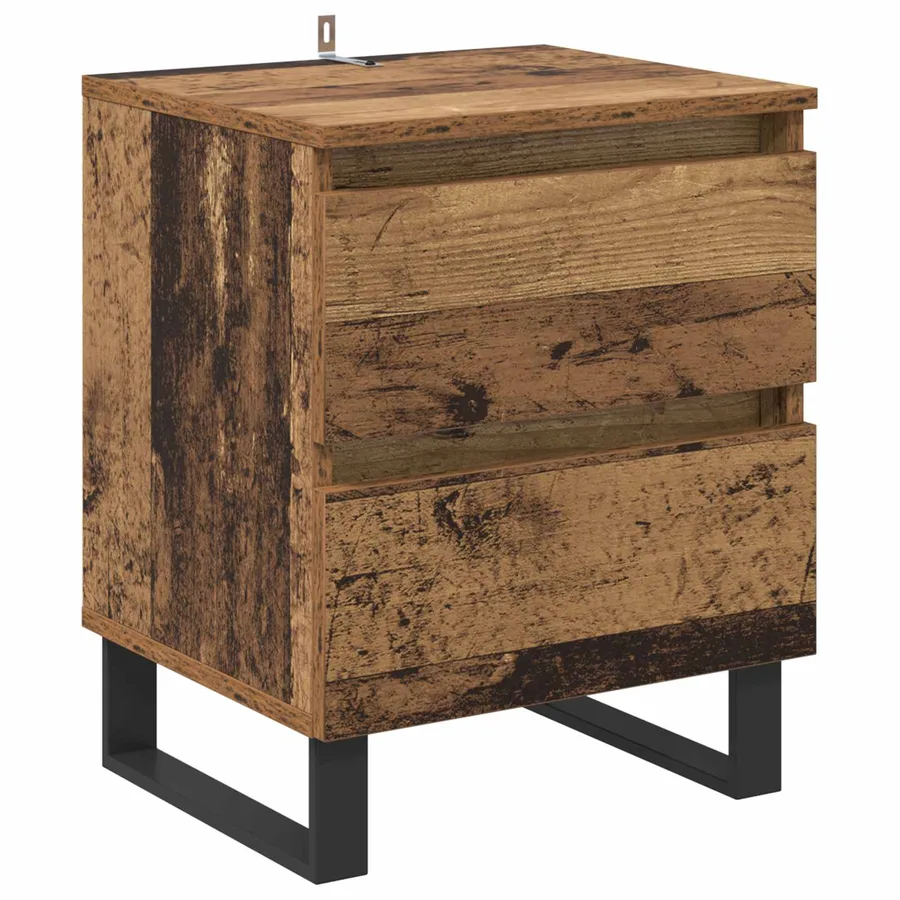 Cabinet de chevet Bois ancien 40 x 35 x 50 cm Bois d'ingénierie - 2
