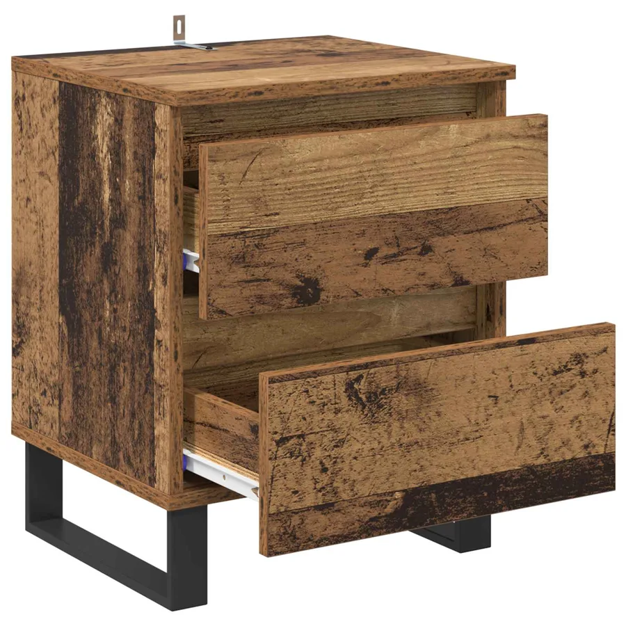 Cabinet de chevet Bois ancien 40 x 35 x 50 cm Bois d'ingénierie - 5