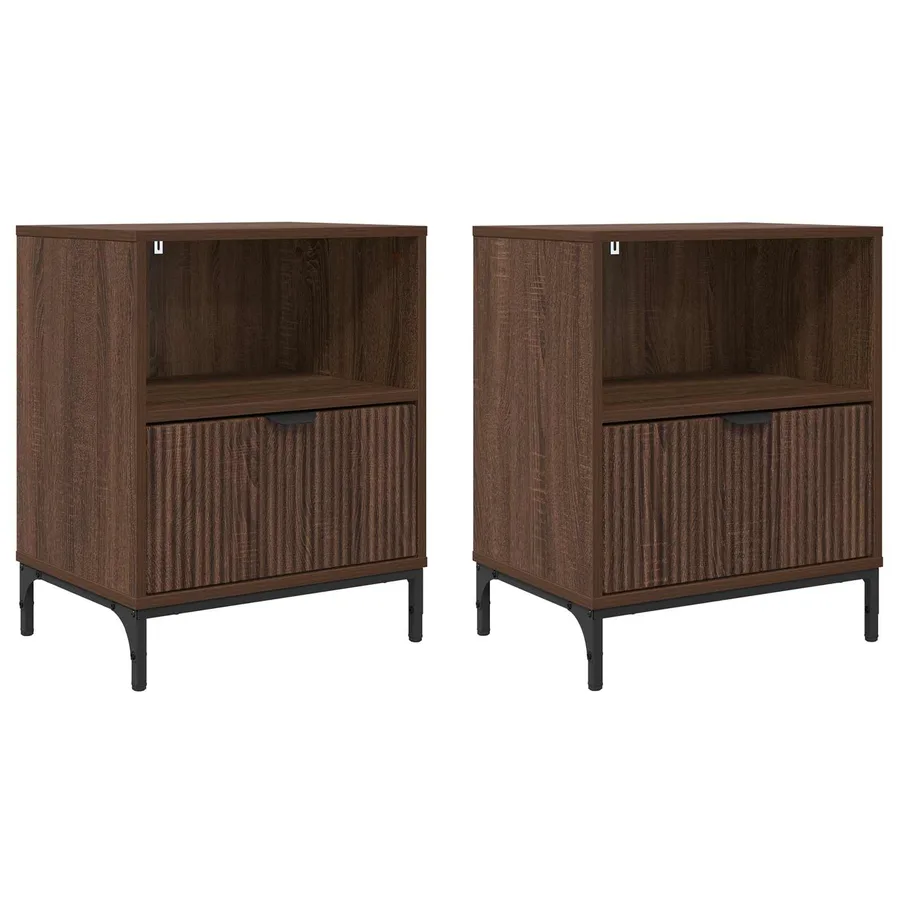Cabinet de chevet 2 pcs Chêne marron 49 x 36 x 61 cm - 2