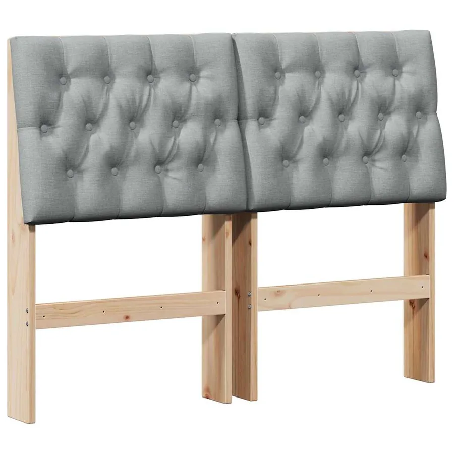 Tête de lit capitonnée Gris clair 120 cm Pin massif - 2