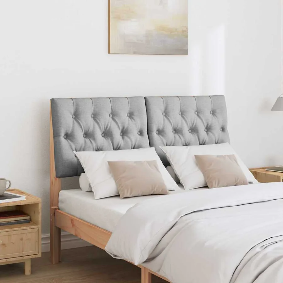 Tête de lit capitonnée Gris clair 120 cm Pin massif - 3