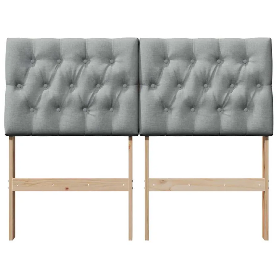 Tête de lit capitonnée Gris clair 120 cm Pin massif - 4