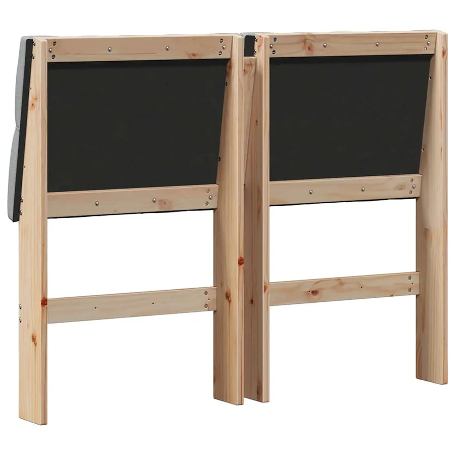 Tête de lit capitonnée Gris clair 120 cm Pin massif - 6
