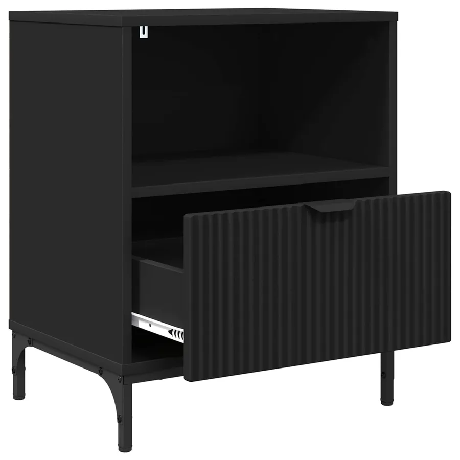 Cabinet de chevet 2 pcs Noir 49 x 36 x 61 cm Bois d'ingénierie - 5