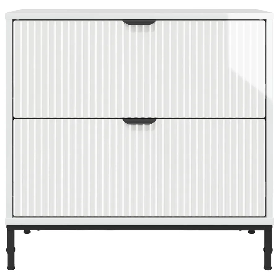 Table de chevet avec tiroir Blanc brillant 63,5 x 36 x 61 cm - 6