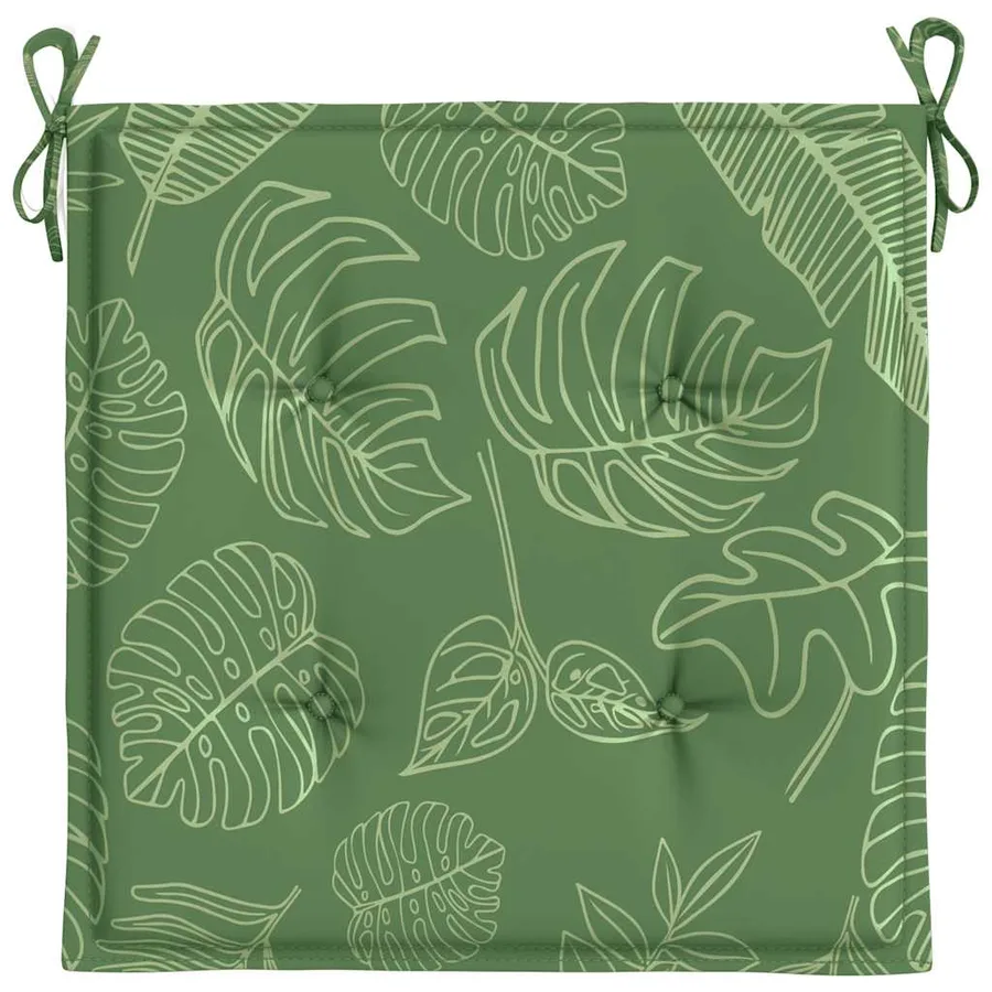 Coussins de chaise lot de 2 motif de feuilles 50x50x4 cm tissu - 6