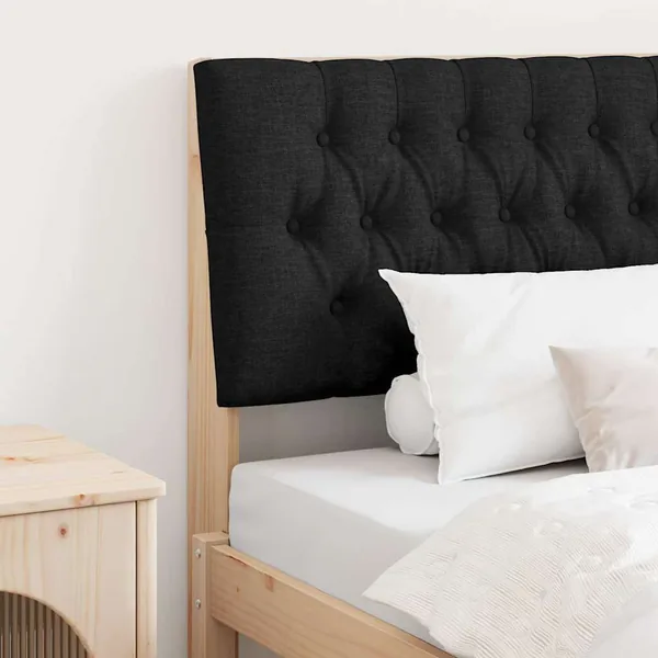 Tête de lit capitonnée Noir 100 cm Pin massif